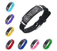 Pulsera de silicona con alerta de emergencia My Pet Is Home Alone, señal de rescate de mascotas, pulsera deportiva, dirección personalizada, número de teléfono, información de contacto, recordatorio,