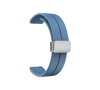 Pulsera de silicona de 16 mm y 18 mm for Huawei Talkband B3 B5 B6 B7 Correa con cierre magnético for Huawei Watch Fit Mini Band, for Garmin (Color : Blue, Size : 16MM_SILVER CLASP)