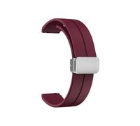 Pulsera de silicona de 16 mm y 18 mm for Huawei Talkband B3 B5 B6 B7 Correa con cierre magnético for Huawei Watch Fit Mini Band, for Garmin (Color : Wine, Size : 16MM_SILVER CLASP)