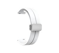 Pulsera de silicona de 16 mm y 18 mm for Huawei Talkband B3 B5 B6 B7 Correa con cierre magnético for Huawei Watch Fit Mini Band, for Garmin (Color : WHITE, Size : 16MM_BLACK CLASP)