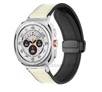 Pulsera de silicona de cuero para Samsung Galaxy Watch Ultra 47 mm Magnetic Band Sports para ver Bandas de relojes sin huecos de 47 mm