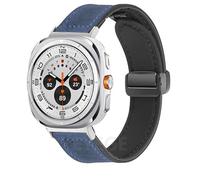 Pulsera de silicona de cuero para Samsung Galaxy Watch Ultra 47 mm Magnetic Band Sports para ver Bandas de relojes sin huecos de 47 mm