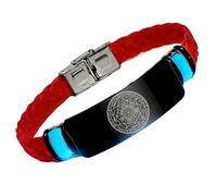 Pulsera de silicona que brilla en la oscuridad de los siete arcángeles, sello sagrado de protección del arcángel, guía divina 24/7, joyería espiritual de cábala con talismán angelical, Silicona, Acero