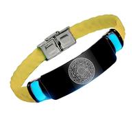 Pulsera de silicona que brilla en la oscuridad de los siete arcángeles, sello sagrado de protección del arcángel, guía divina 24/7, joyería espiritual de cábala con talismán angelical, Silicona, Acero