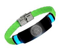 Pulsera de silicona que brilla en la oscuridad de los siete arcángeles, sello sagrado de protección del arcángel, guía divina 24/7, joyería espiritual de cábala con talismán angelical, Silicona, Acero