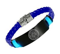 Pulsera de silicona que brilla en la oscuridad de los siete arcángeles, sello sagrado de protección del arcángel, guía divina 24/7, joyería espiritual de cábala con talismán angelical, Silicona, Acero