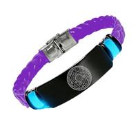 Pulsera de silicona que brilla en la oscuridad de los siete arcángeles, sello sagrado de protección del arcángel, guía divina 24/7, joyería espiritual de cábala con talismán angelical, Silicona, Acero