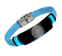 Pulsera de silicona que brilla en la oscuridad de los siete arcángeles, sello sagrado de protección del arcángel, guía divina 24/7, joyería espiritual de cábala con talismán angelical, Silicona, Acero