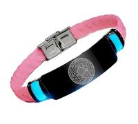 Pulsera de silicona que brilla en la oscuridad de los siete arcángeles, sello sagrado de protección del arcángel, guía divina 24/7, joyería espiritual de cábala con talismán angélico, Silicona, Acero