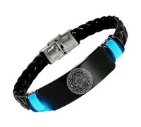 Pulsera de silicona que brilla en la oscuridad de los siete arcángeles, sello sagrado de protección del arcángel, guía divina 24/7, joyería espiritual de cábala con talismán angelical, Silicona, Acero