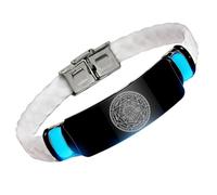 Pulsera de silicona que brilla en la oscuridad de los siete arcángeles, sello sagrado de protección del arcángel, guía divina 24/7, joyería espiritual de cábala con talismán angelical, Silicona, Acero