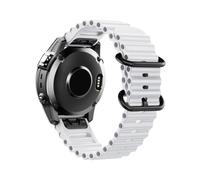 Pulsera de silicona Wave Ocean Quick Fit for Garmin Fenix 8, 7, 6 y 5(White,26MM)
