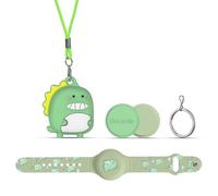 Pulsera de silicona y funda protectora para Apple AirTag 1/AirTag de 2ª generación, impermeable y ajustable, con 2 tapas de silicona para llavero, guía de cable (francés no garantizado), accesorios