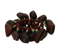 Pulsera de sonajero africano con anillos interiores de madera para una expresión musical auténtica