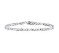 Pulsera de tenis infinito de 18 quilates, chapada en oro blanco con diseño único de cadena infinita y piedras circonitas, pulseras de tenis brillantes para mujer, MSRP 170