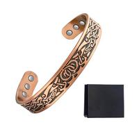 Pulsera de terapia magnética de cobre para hombre, el mejor padre para aliviar el dolor de artritis y túnel carpiano con 8 imanes potentes ajustables con caja de regalo