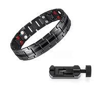 Pulsera de terapia magnética de titanio Alivio para el dolor de la artritis y el túnel carpiano, la pulsera magnética de los hombres desmontables alivio del dolor con la herramienta de eliminación,2