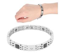 Pulsera de terapia magnética para mujer, pulsera de muñeca Pulsera magnética para aliviar el dolor, fatiga, pulsera, joyería, accesorio de regalo, niñas (plata)