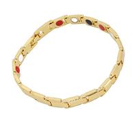 Pulsera de Terapia Magnética, Pulsera Magnética de Acero de Titanio Ajustable, para Aliviar el Dolor de Artritis, Regalo de Joyería para Hombres Y Mujeres, Estilo Simple (0,3 Pulgadas de(Oro)