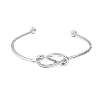 Pulsera de titanio inoxidable con estilo de anudado, personalizable, a la moda, simple y ajustable, joyería del suroeste para mujer, talla única, Aluminio, No es una piedra preciosa