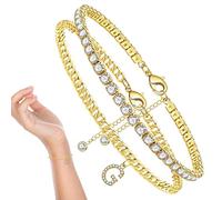 Pulsera de tobillo de oro - Pulseras simples para dama,Mujeres Niñas Oro carta en forma de diseño collar playa tobillera pulsera joyería tobillera Ximan, Cobre