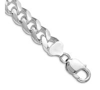 Pulsera de tobillo de plata de ley 925 chapada en rodio de 10,5 mm, abovedada con corte de diamante lateral, regalo de joyería para mamá, 20 centimeters, Metal Plata metal Rodio Plata, No es una