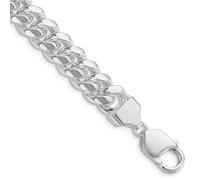 Pulsera de tobillo de plata de ley 925 chapada en rodio de 10,7 mm pulida, con cadena abovedada, regalo de joyería para mamá, 25 centimeters, Metal Plata metal Rodio Plata, No es una piedra preciosa