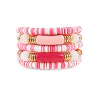 Pulsera de tubo de bambú gruesa curvada apilable, cuentas coloridas de acrílico transparente, elásticas, pulseras de oro de la amistad, regalos para mejores amigos, parejas, miembros de la familia