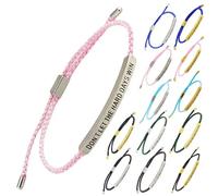 Pulsera de tubo de motivación con inscripción « No dejes que los días difíciles ganen » - Joyería inspiradora ajustable para mujer, onesize, Acero inoxidable, Ágata