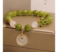 Pulsera de turmalina verde para mujer, elegante, piedra natural, pulsera de turmalina verde para mujer, elegante, cuatro ligeras y cómodas