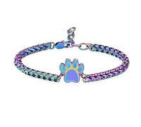 Pulsera de urna con estampado de huellas para cenizas para perro/gato, joyería de cremación para cenizas, animales lindos, pulseras de recuerdo conmemorativas, regalos de joyería para mujeres