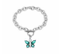 Pulsera de urna de cremación de mariposa de cristal para cenizas, funerario, cremación, ceniza, joyería de recuerdo, regalo para mujeres, Metal, no conocido