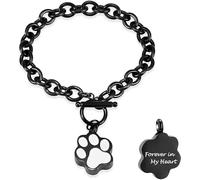 Pulsera de urna de cremación para cenizas de perro o gato, urna conmemorativa para mascotas, pulsera de urna de acero inoxidable para cenizas de mascotas, Acero inoxidable, No es una piedra preciosa