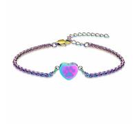 Pulsera de urna en forma de corazón VCCWYQK para cenizas de mascotas con huella de pata para cenizas de perro y gato, pulsera conmemorativa de cremación de acero inoxidable, 18/20/22/24 cm, Acero