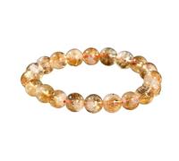 Pulsera de vidrio con abalorio de 10 mm, joyería de energía curativa hecha a mano, pulsera elástica unisex (varios cristales), Una talla, No es una piedra preciosa