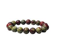 Pulsera de vidrio con abalorio de 10 mm, joyería de energía curativa hecha a mano, pulsera elástica unisex (varios cristales), Una talla, No es una piedra preciosa
