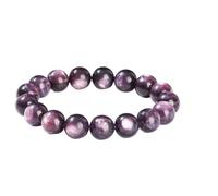 Pulsera de vidrio con abalorio de 10 mm, joyería de energía curativa hecha a mano, pulsera elástica unisex (varios cristales), Una talla, No es una piedra preciosa
