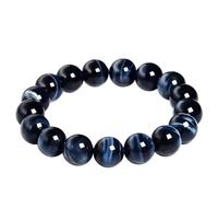 Pulsera de vidrio con abalorio de 10 mm, joyería de energía curativa hecha a mano, pulsera elástica unisex (varios cristales), Una talla, No es una piedra preciosa