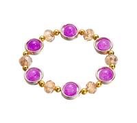 Pulsera de Vidrio teñido de Tinta de Hielo, bendición Buena Suerte Jade Jade Pulseras de Color de Degradado, brazaletes de Pulseras estiradas para Mujeres Joyas de Playa de Verano