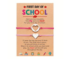 Pulsera del Primer Día de Clases para e Hija o e , Regalo para Hija, o , Temporada Escolar, Pulsera de con Gemas Sintéticas, Tamaño Ajustable con Tarjeta de Amor