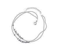 Pulsera del tobillo delicada,- 925 STERLING SIMPLE SIMPLE Bead Bead Box Box Cadine Anklet for Women Summer S925 Jewelry