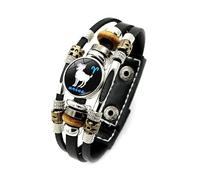 Pulsera Del Zodiaco Que Brilla En Oscuridad Para Hombres Y Mujeres, Pulsera Luminosa De Cuero Sintético Multicapa Con Las 12 Constelaciones, Pulsera De Astrología Y Horóscopo, Regalos De Joyería, Ari