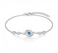 Pulsera delicada para mujer, plata de ley 925, infinito, piedra natal del infinito, regalo de cumpleaños, joyería de aniversario para esposa, novia, ella, cadena diaria de 6.5 pulgadas + 2 pulgadas de