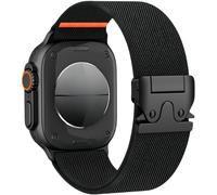 Pulsera deportiva de nylon elástico - Compatible With Apple Watch Ultra3/2/1 SE3/2/1 Series11/10/9/8/7/6/5/4/3/2/1 hebilla de paracaídas ajustable para (38/40/41/42/44/45/46/49mm), Negro