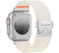 Pulsera deportiva de nylon elástico - Compatible With Apple Watch Ultra3/2/1 SE3/2/1 Series11/10/9/8/7/6/5/4/3/2/1 hebilla de paracaídas ajustable para 38/40/41/42/44/45/46/49mm, Luz estelar