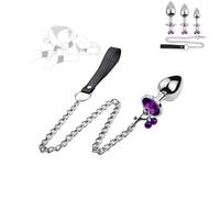 Pulsera deportiva pequeña lisa de acero inoxidable + retenedor (modelo campana diamante morado) (S,M,L)