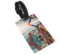 Pulsera desmontable con etiqueta de equipaje con estampado de buceo | Etiquetas de equipaje para maletas, aeropuerto, crucero, artículos esenciales de viaje