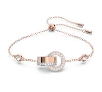 Swarovski Pulsera Hollow, Bucle entrelazado, Blanca, Baño tono oro rosa