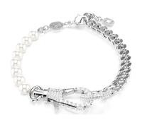 Pulsera Dextera, Pavé, Crystal Pearl, Blanca, Baño de rodio OS