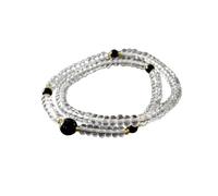 京都あさひ屋 Pulsera doble de cristal de 5 mm con ónix negro y citrino amarillo, 108 cuentas japonesas Juzu doble pulsera de cuentas japonesas Juzu budista cuentas de oración rosario asiático hecho a mano
